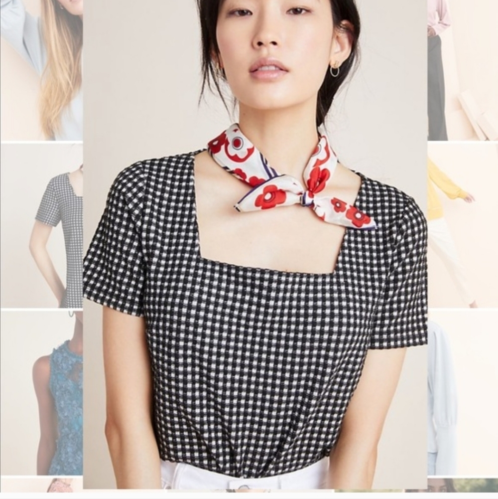 ANTHROPOLOGIE: Gingham Checkered Top- Xl